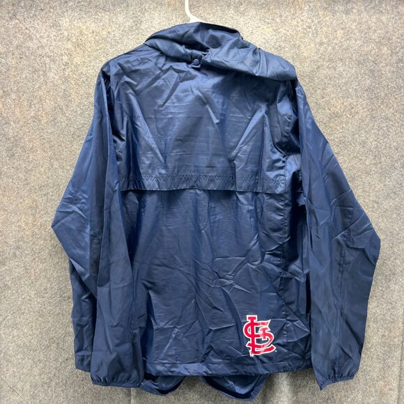 St. Louis Cardinals Pullover Jacket Men Large Navy Windbreaker Hoodie Nike Spell - Picture 2 of 12